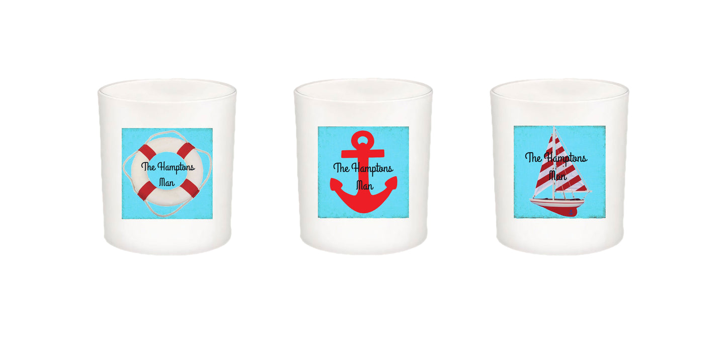 The Hamptons Man Candle Jar with Lid-Coconut Soy Wax