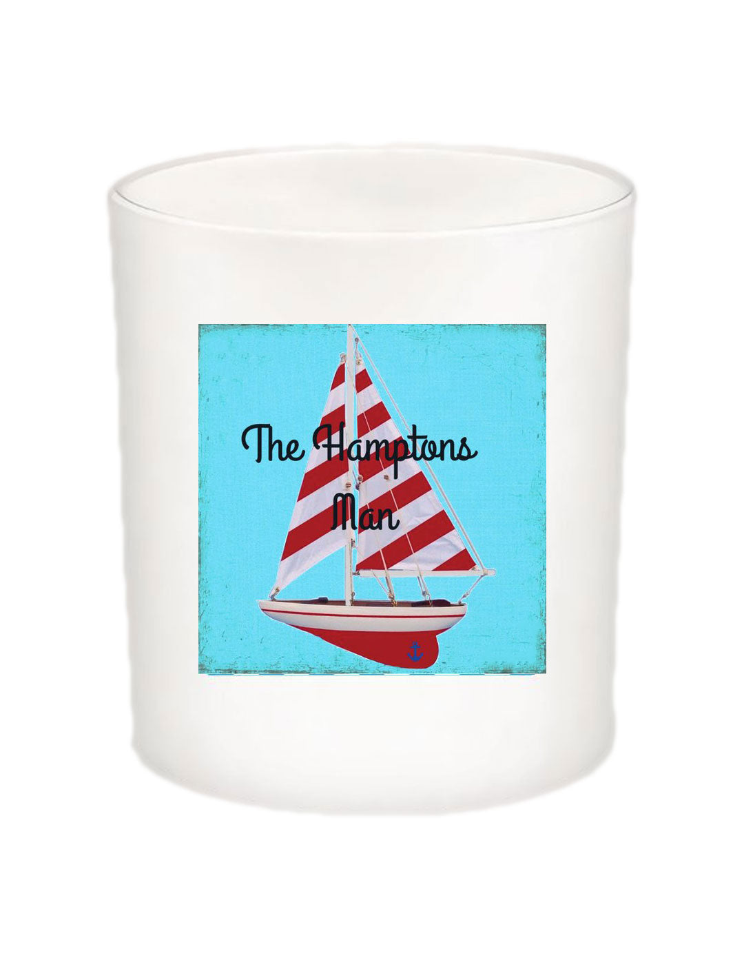 The Hamptons Man Sailboat Candle Jar with Lid-Coconut Soy Wax