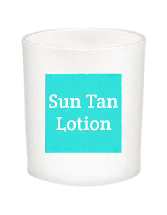 The Hamptons Man Sun Tan Lotion Candle Jar with Lid-Coconut Soy Wax